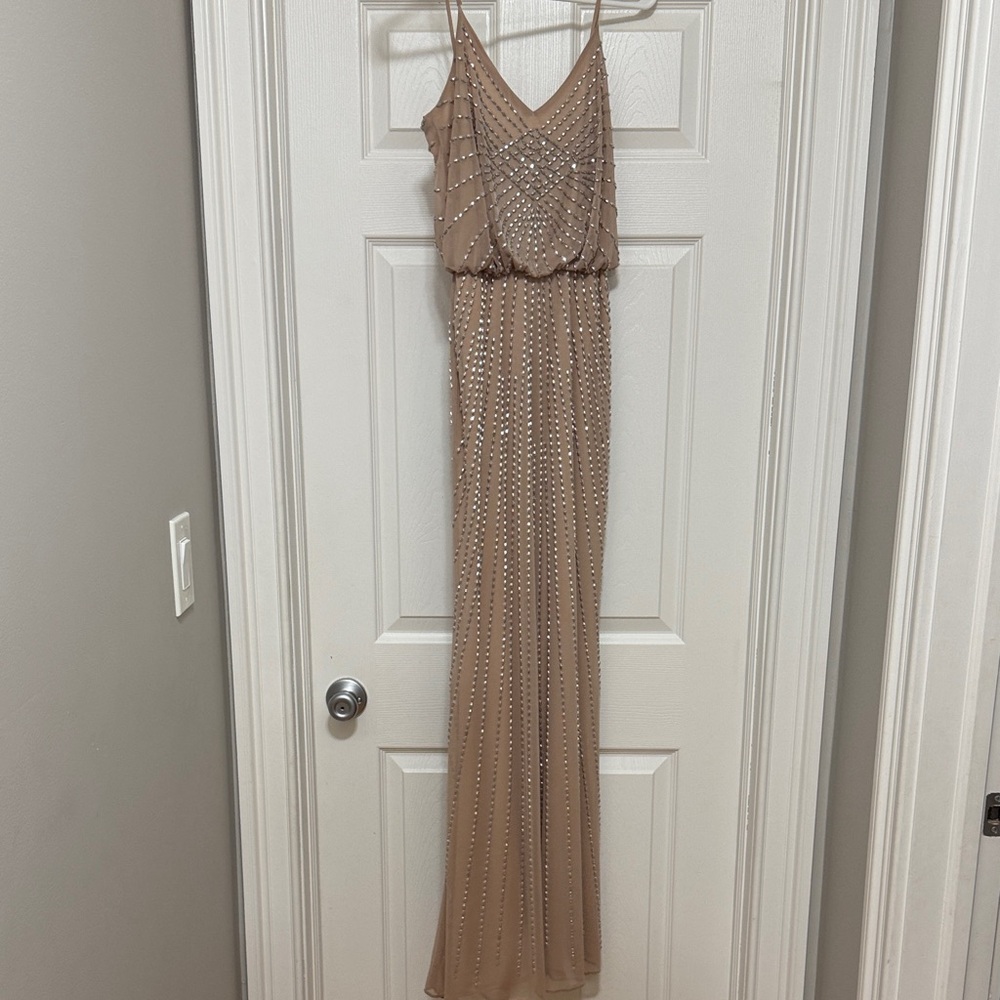 Xscape Beige Dress with silver Accents